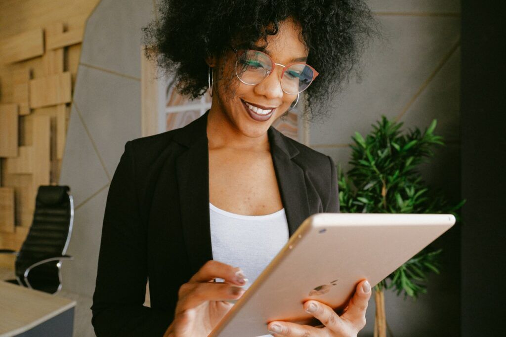 Person using an ipad