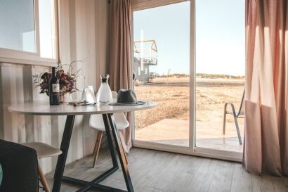 Photo of a boutique hotel room in a desert