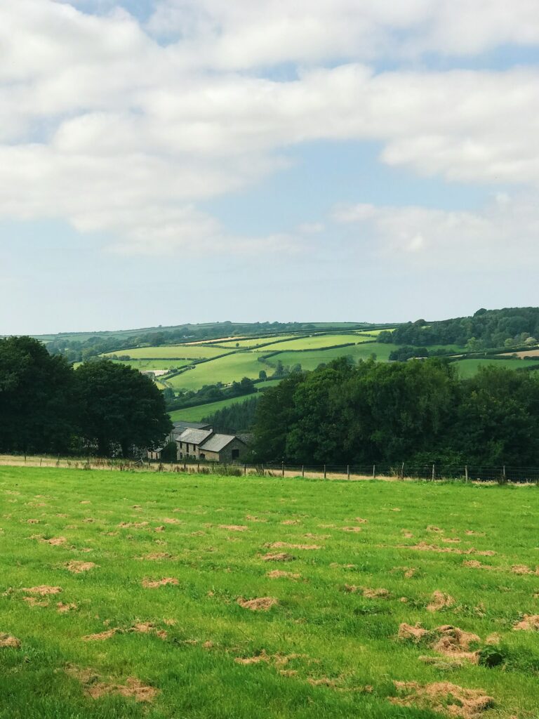 Beautiful green hills in England