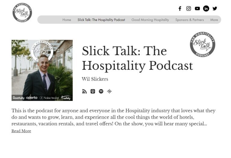 01_slicktalk hospitality podcast website screenshot