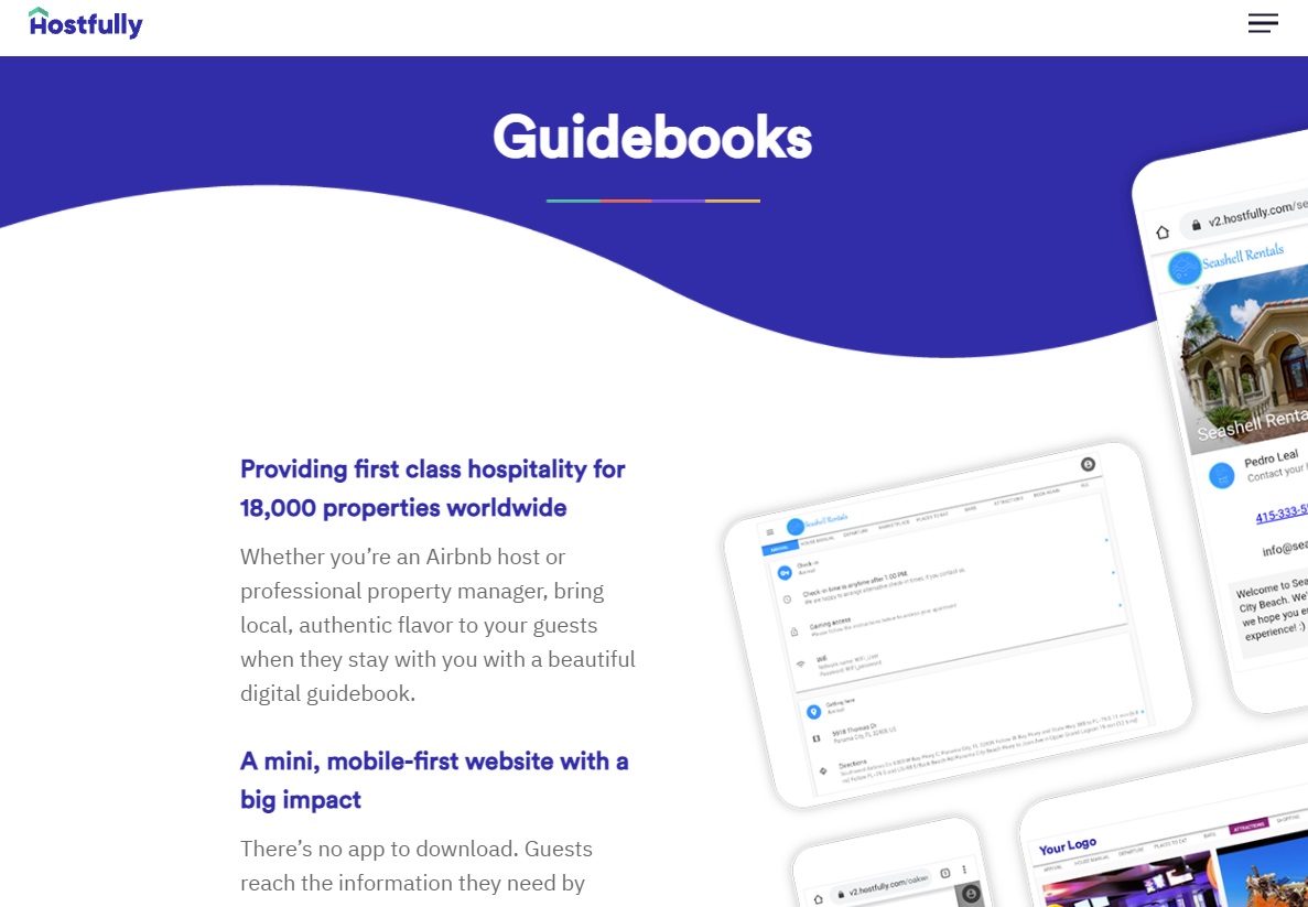 05_Hostfully Guidebooks homepage screenshot