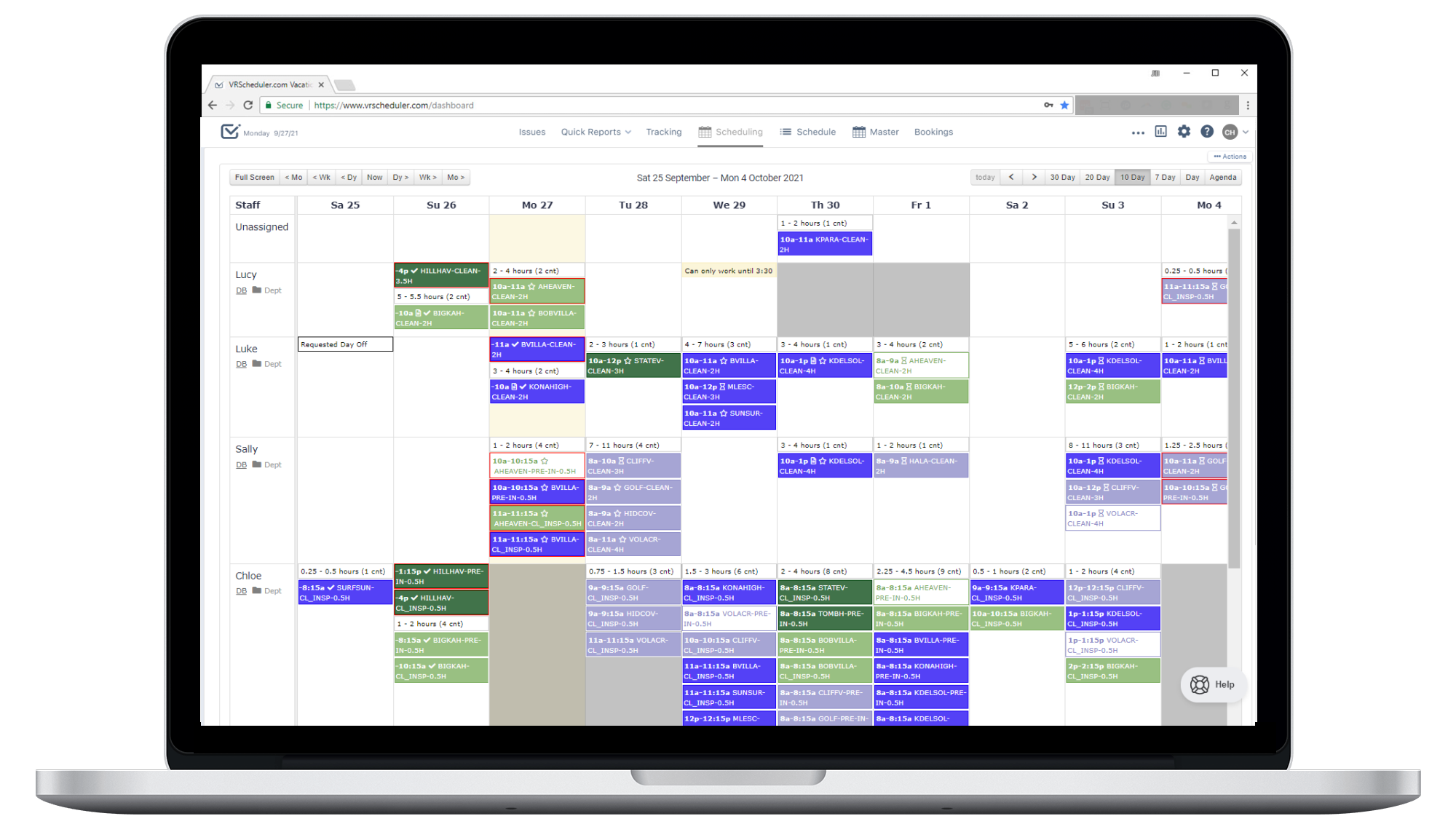 Image of Operto Teams dashboard showing automated task scheduling and management