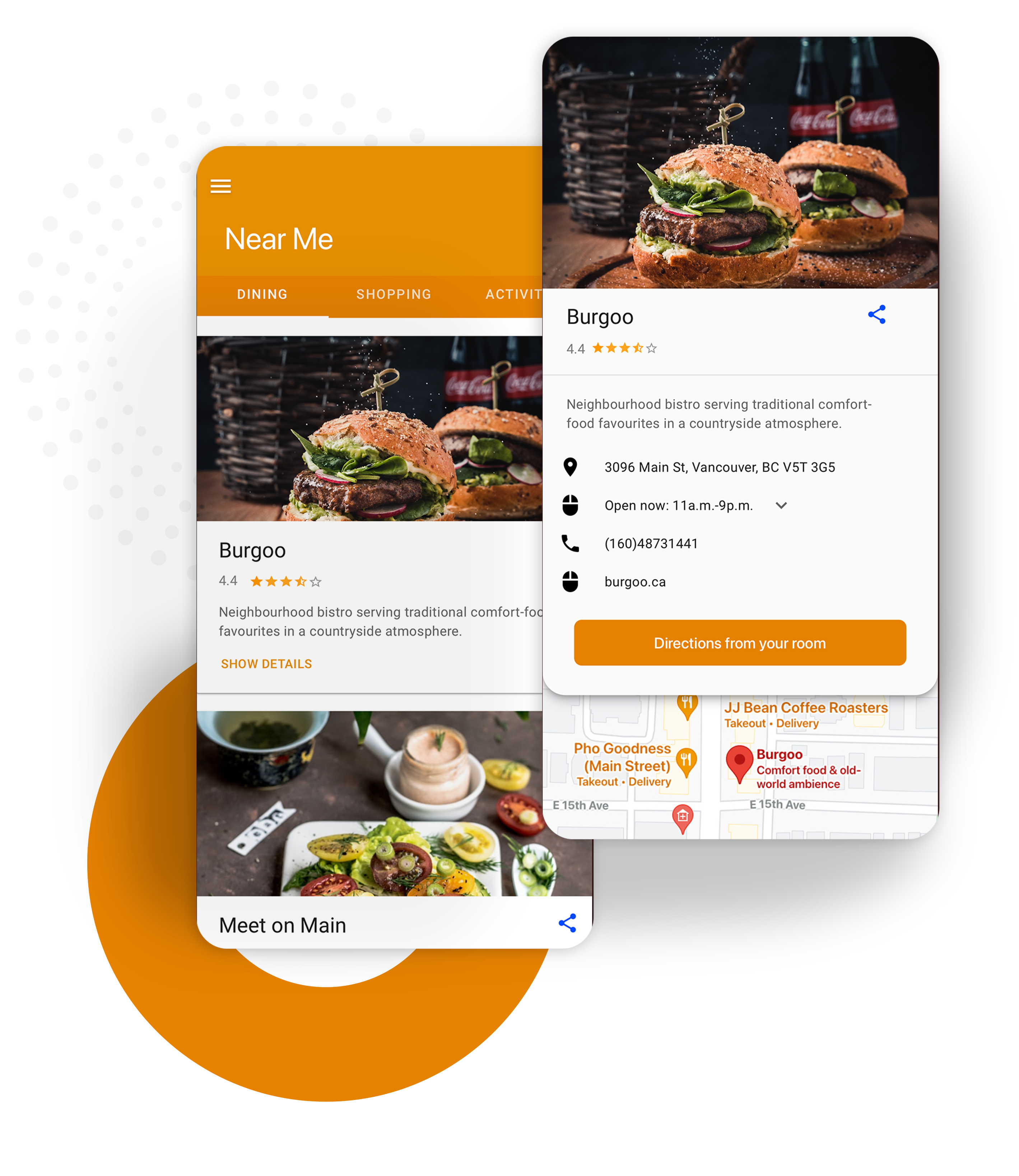 This is the profile for a location saved and displayed on Operto that is found in the users 'near me' search, with the business description, images, and rating as well as more insightful features and key information for customers and prospects.