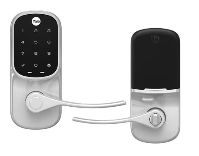 Two Yale Assure lever pushbutton touchscreen keypad locks