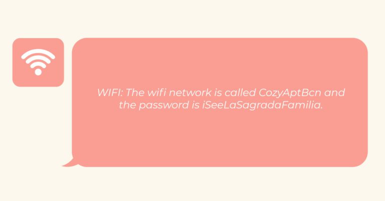 Definition: A speech bubble containing Wi-Fi instructions