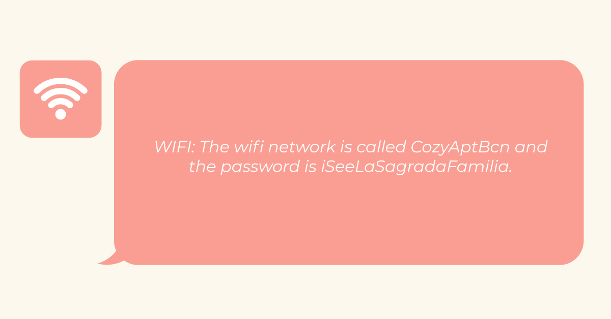 Definition: A speech bubble containing Wi-Fi instructions