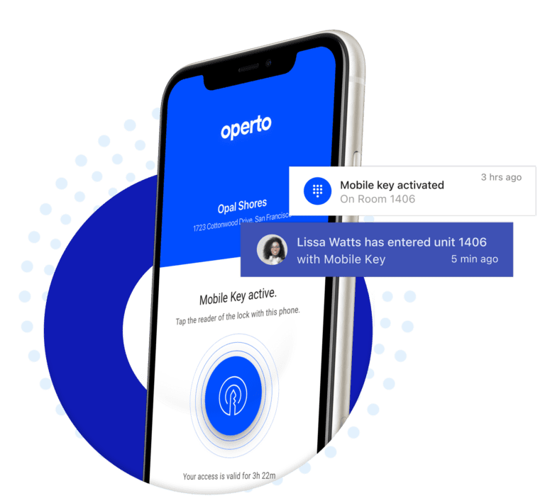 Operto mobile key activated product screenshot