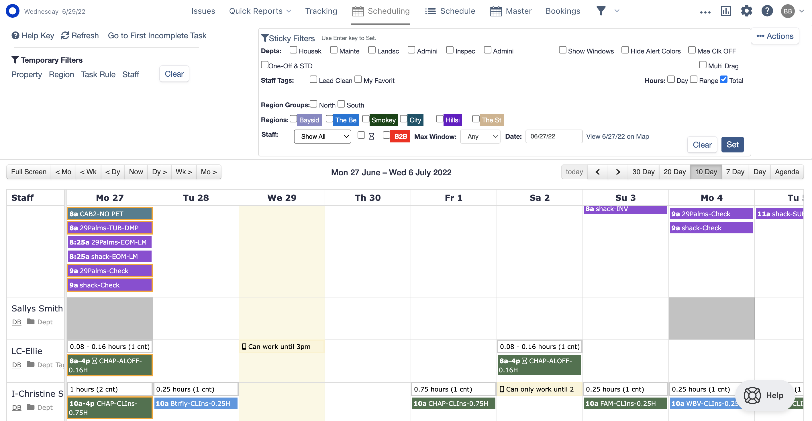 Operto Teams Scheduling Calendar from within your dashboard.