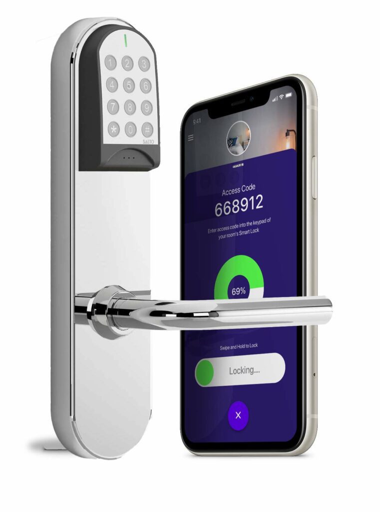 Image showing Operto's keyless lock system and smartphone app