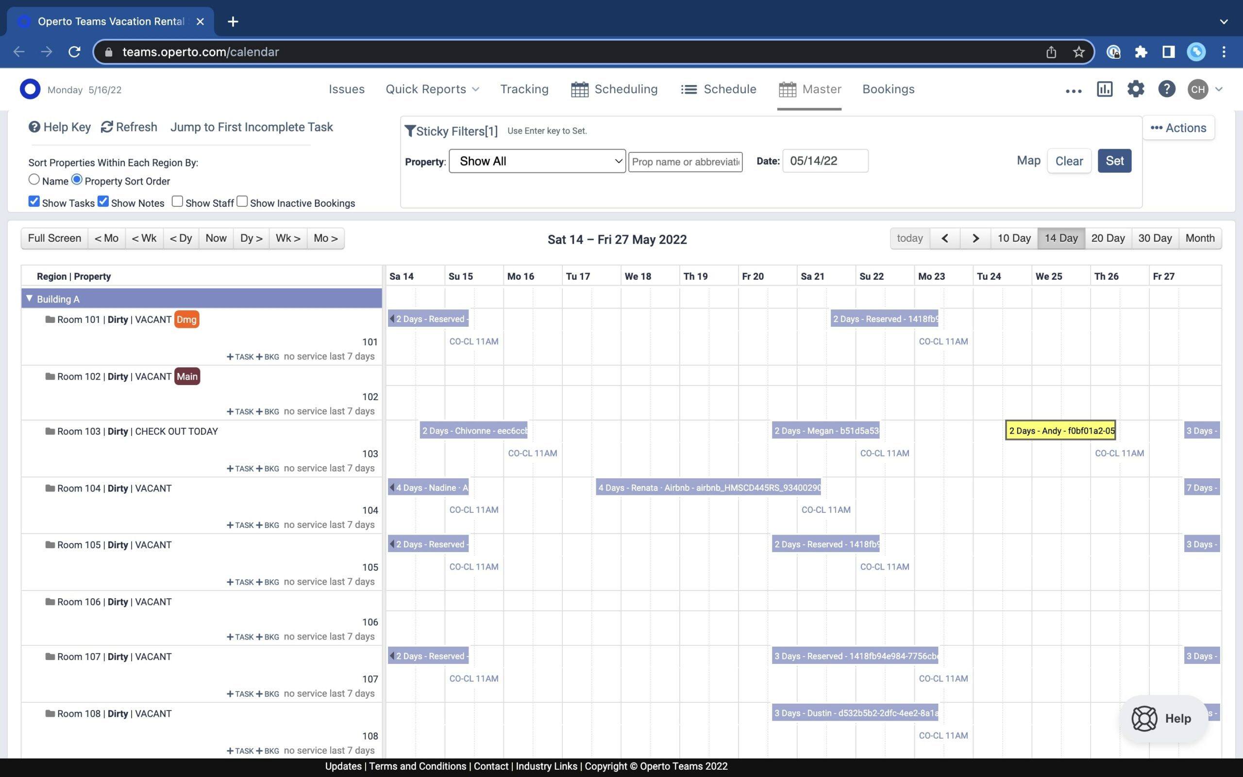 Operto teams master calendar