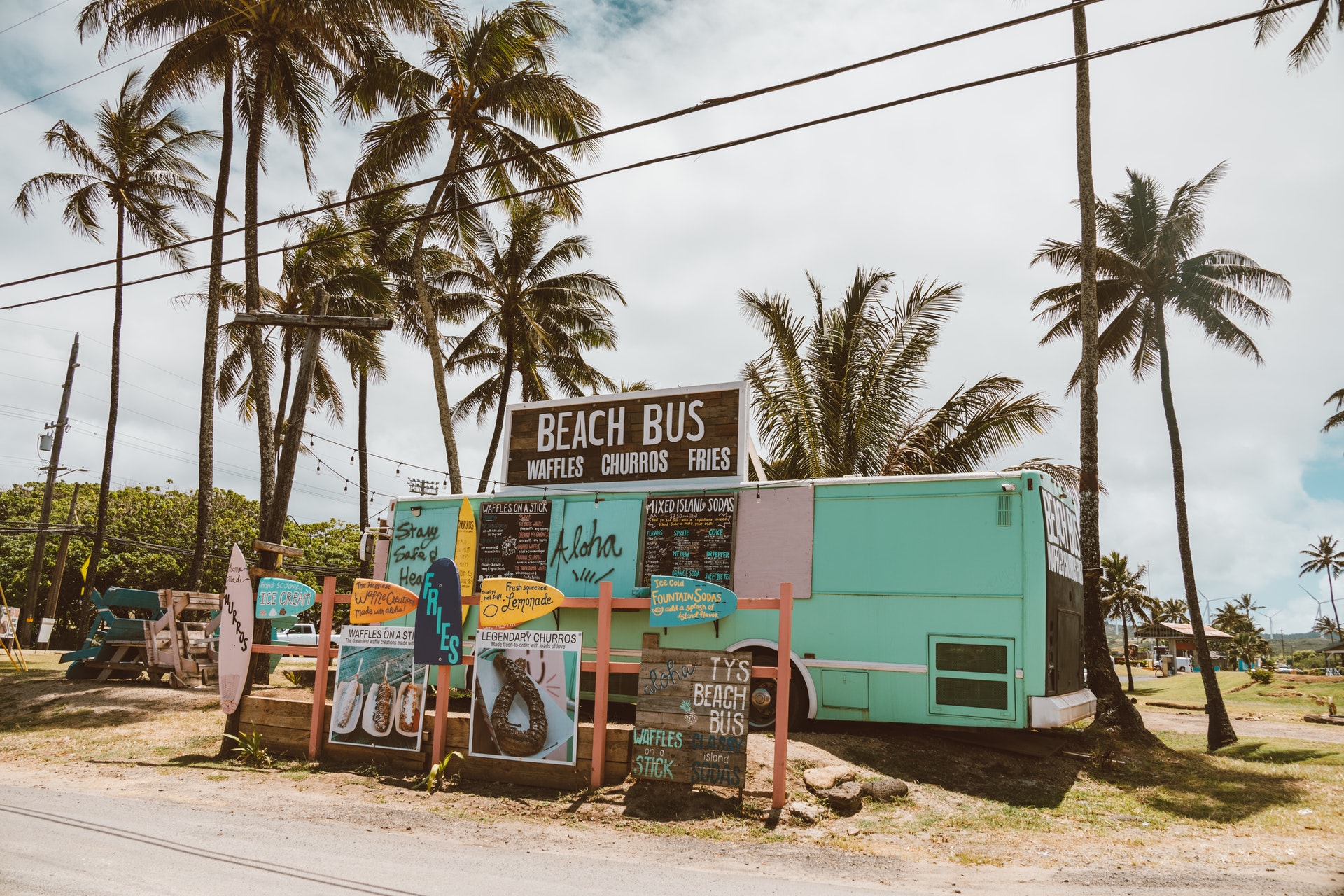 Food truck in vacation location