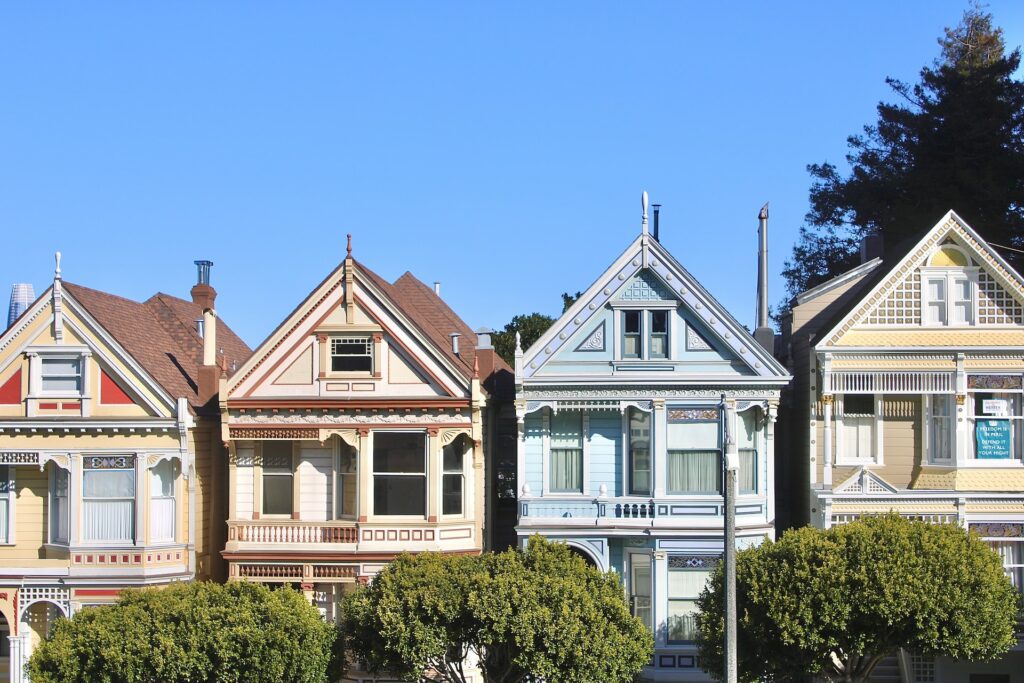 Row of pretty townhouses