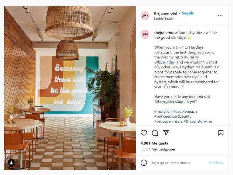 The June Motel Instagram Post Screencap