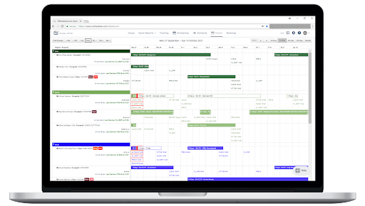 Operot Teams master calendar on laptop