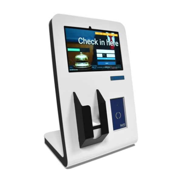 Picture of Clock Software’s check-in kiosk.