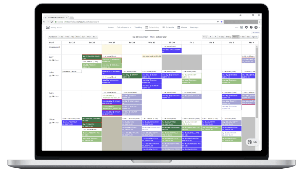 A view of the drag-and-drop calendar on Operto Teams