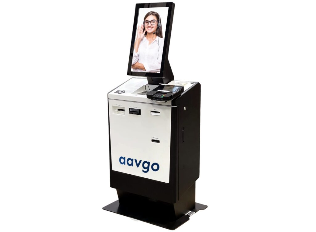 A view of the Aavgo system with a real person on the screen