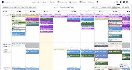 Screenshot of the Operto Teams calendar 
