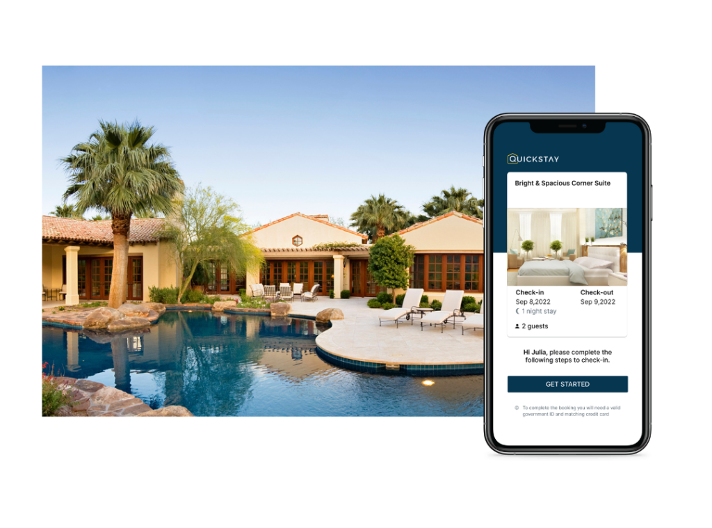 Autohost guest screening software in front of a vacation property