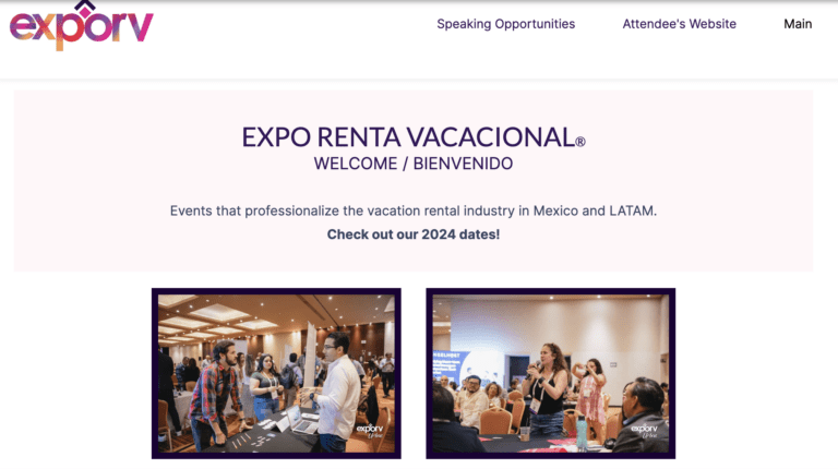 ExpoRV LATAM Summit screenshot of website